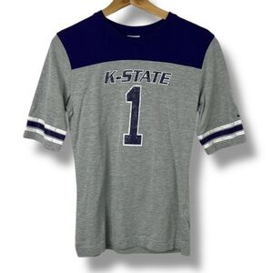 Nike Team K-State Short Sleeve T Shirt Gray Purple White Women's Size Medium KSU